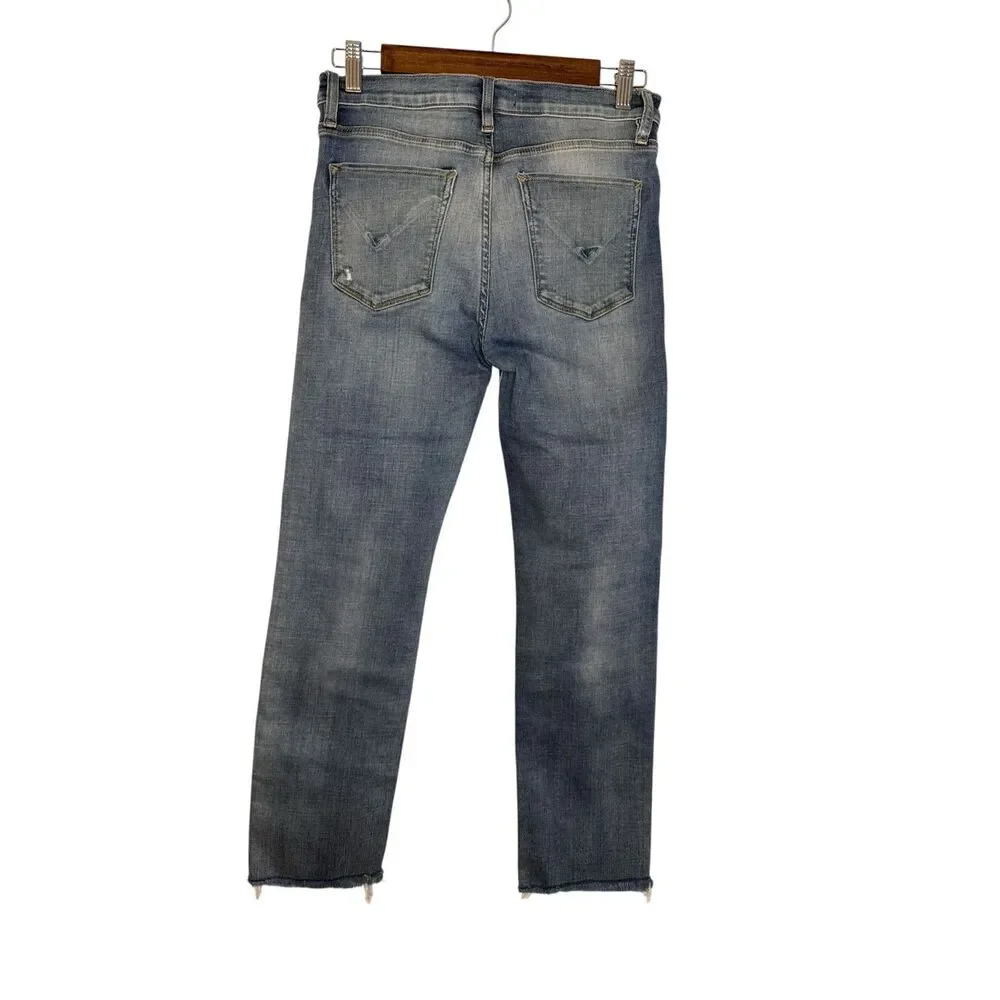 Hudson‎ Nico Cigarette Mid Rise Jeans in Outshine Raw Hem Size 27